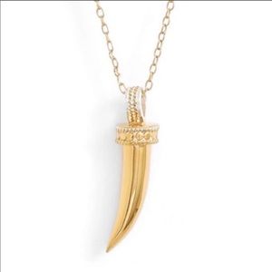 ANNA BECK 18K GOLD PLATED DELICATE HORN NECKL